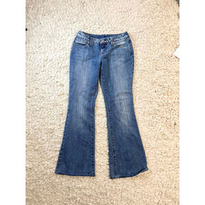 Juniors So wear it declare it Blue Boot Cut Jeans Size 9 Y2K star pocket